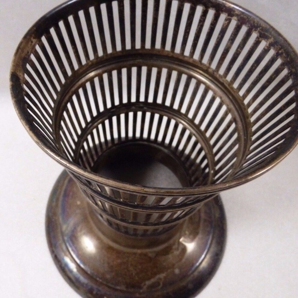 VTG Antique Late 1800's Watson Pierced Sterling Silver Vase Holder 2.7oz - Picture 3 of 10
